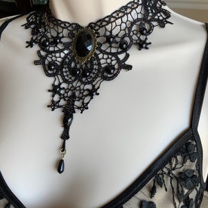 Black choker, lace choker, victorian choker image 3