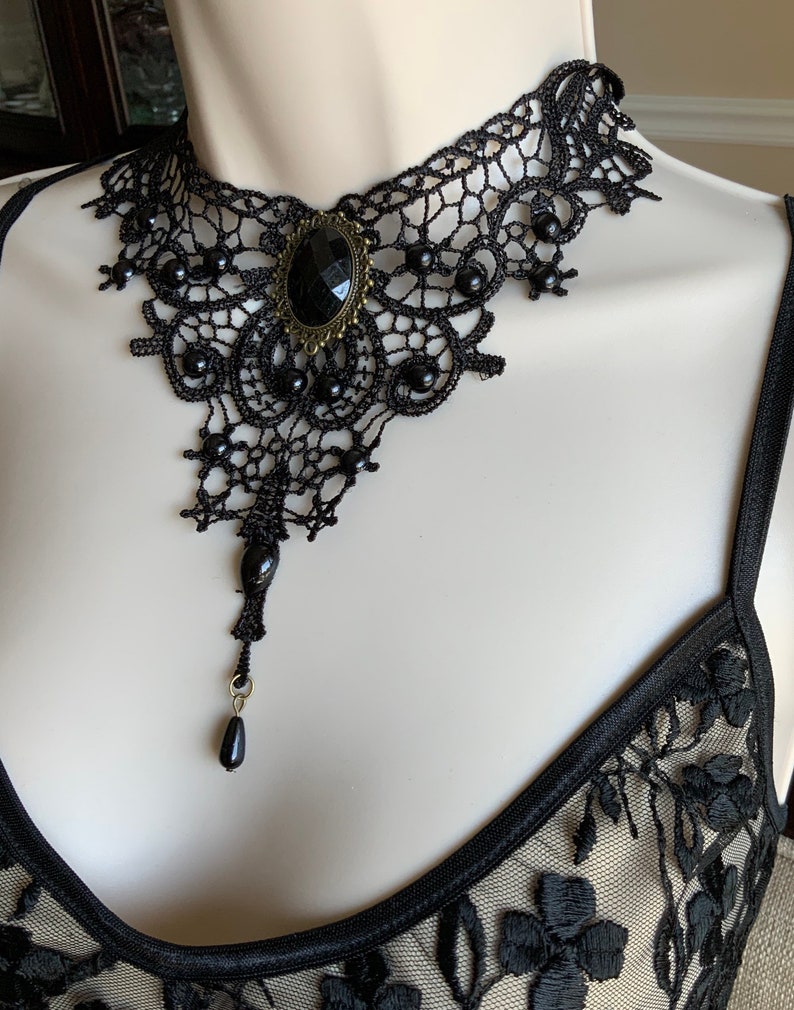 Black choker, lace choker, victorian choker image 3