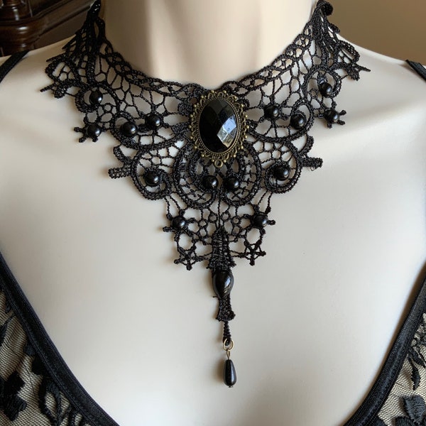 Black choker, lace choker, victorian choker