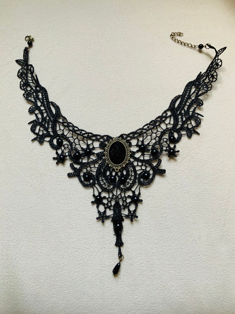 Black choker, lace choker, victorian choker image 4