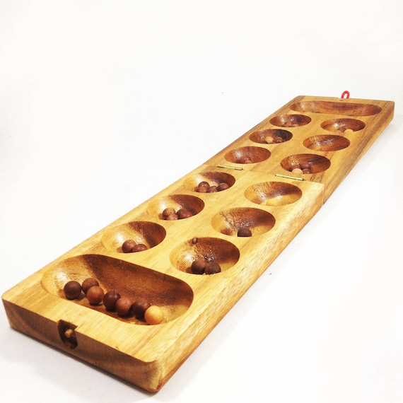 MANCALA Kalaha family game antique board game wooden board Etsy