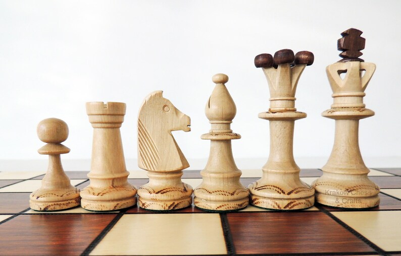 Hand Crafted Consul Wooden Chess set 47cm 18.8 inches with weighted pieces