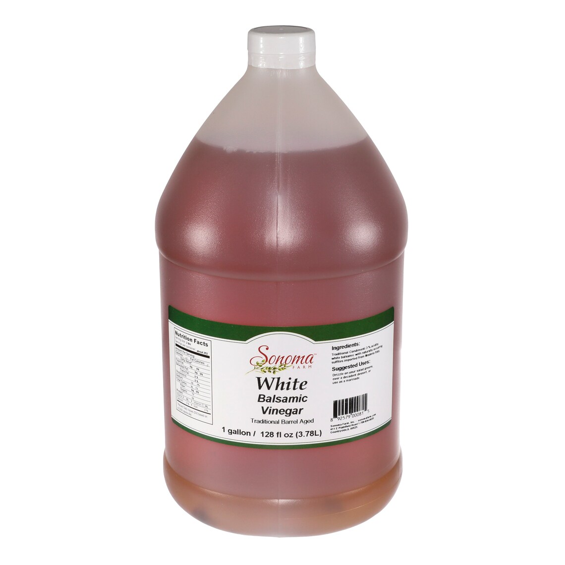 White Balsamic Vinegar Traditional Barrel Aged Bulk 1 Gallon / 3.8 Liter food Service Etsy