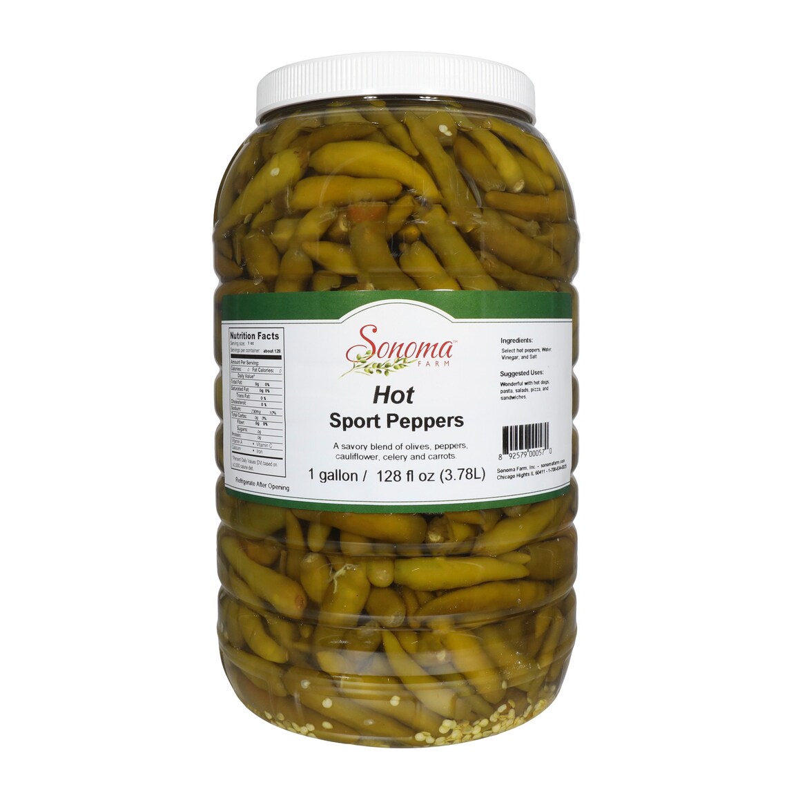 Sport Peppers Hot Chicago Hot Dogs Bulk 1 Gallon Food Etsy