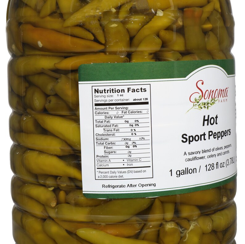 Sport Peppers Hot Chicago Hot Dogs Bulk 1 Gallon Food Etsy