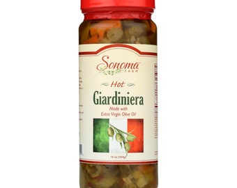 Hot Giardiniera Made With Extra Virgin Olive Oil 16 oz