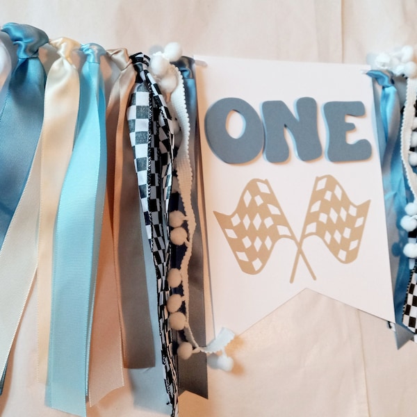 Fast One Banner, Racecar 1st Birthday Decor, Retro Car High Chair Sign, Vintage Car Birthday, Checkered Flag One Sign, Custom Car Party Idea