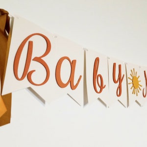 Sun Baby Shower Banner, Boho Baby Shower, Neutral Sun Shower Garland, Personalized Banner, Custom Baby Shower Sign, Desert Theme