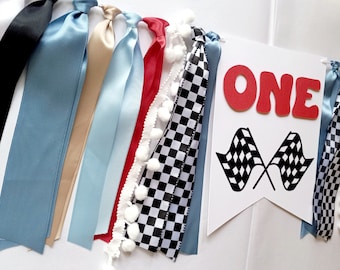 Red And Black Fast One Banner, Retro Race Car High Chair Sign, Vintage Car Birthday, Checkered Race Flag One, Racecar 1st Birthday Decor