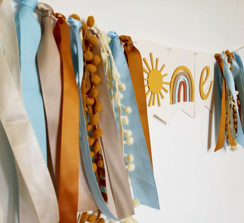 Sun High Chair Banner, Sun Rainbow Banner Boy, Baby Boy 1st Garland ...