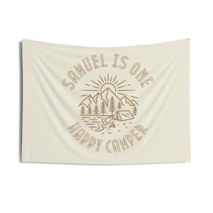 One Happy Camper Banner, Neutral One Happy Camper Schild Hintergrund, Camping unter dem Motto erste Geburtstag Dekoration, Campout Geburtstagsschild, Boho Camp Schild