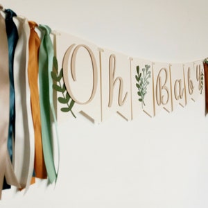 Greenery Baby Shower Banner, Eucalyptus Decor, Succulents Baby Shower Garland, Baby Sprinkle Backdrop, Woodland Bunting, Fall Baby Shower