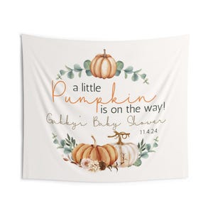 Little Pumpkin Baby Shower Banner Backdrop, Fall Baby Shower Decor, Gender Reveal Party Sign, Neutral Baby Shower Backdrop, Shower Backdrop