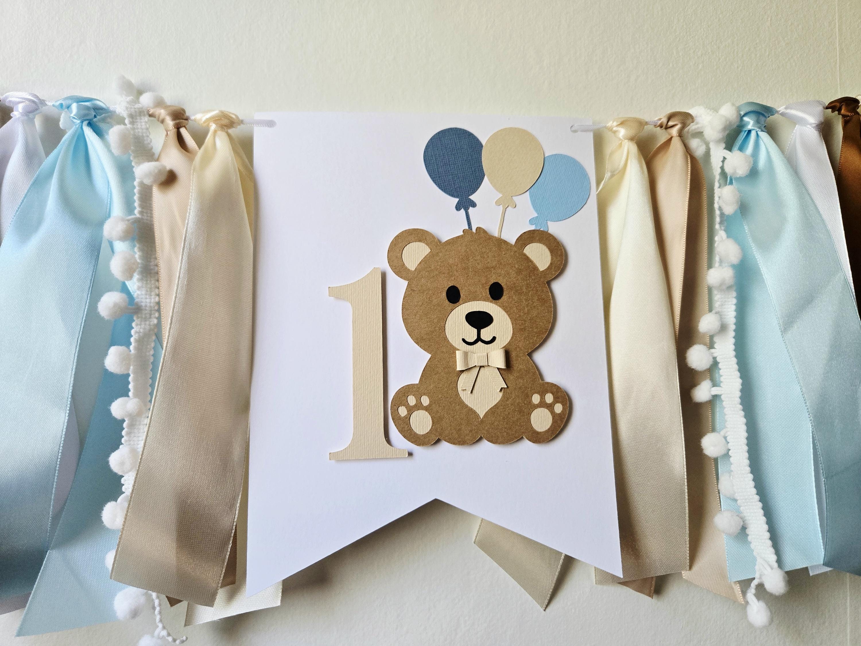 Teddy Bear High Chair Banner, Beary First Birthday Banner, Beary 1st ...