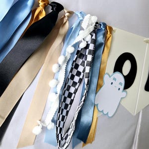 One Spooky Dude Banner, Groovy Retro Halloween 1st Birthday, First Boo Day Tutu Sign, Spooky One Boy High Chair Sign, Blue Ghost Garland