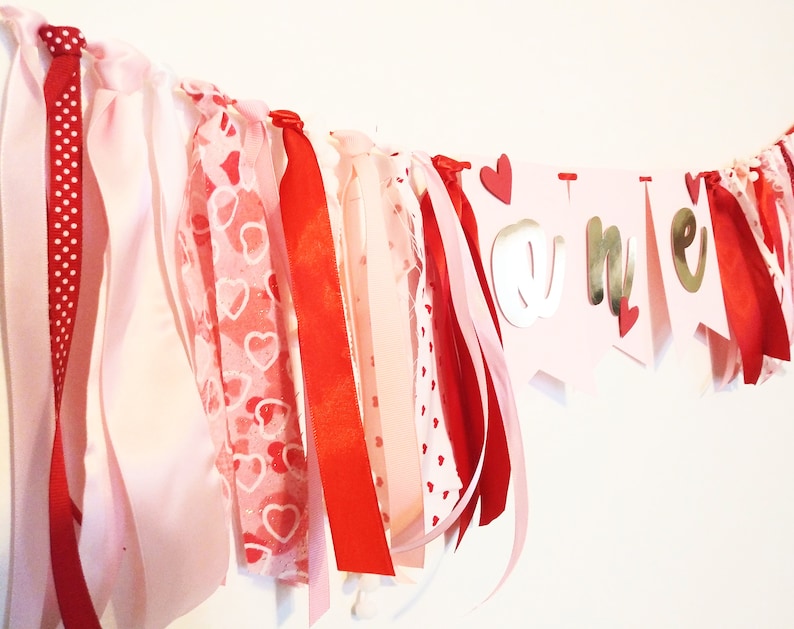 Heart Themed Baby Girl Birthday Decorations Sweet One 1 Year Garland Sweetheart Banner Valentines Banner Valentine Day Birthday