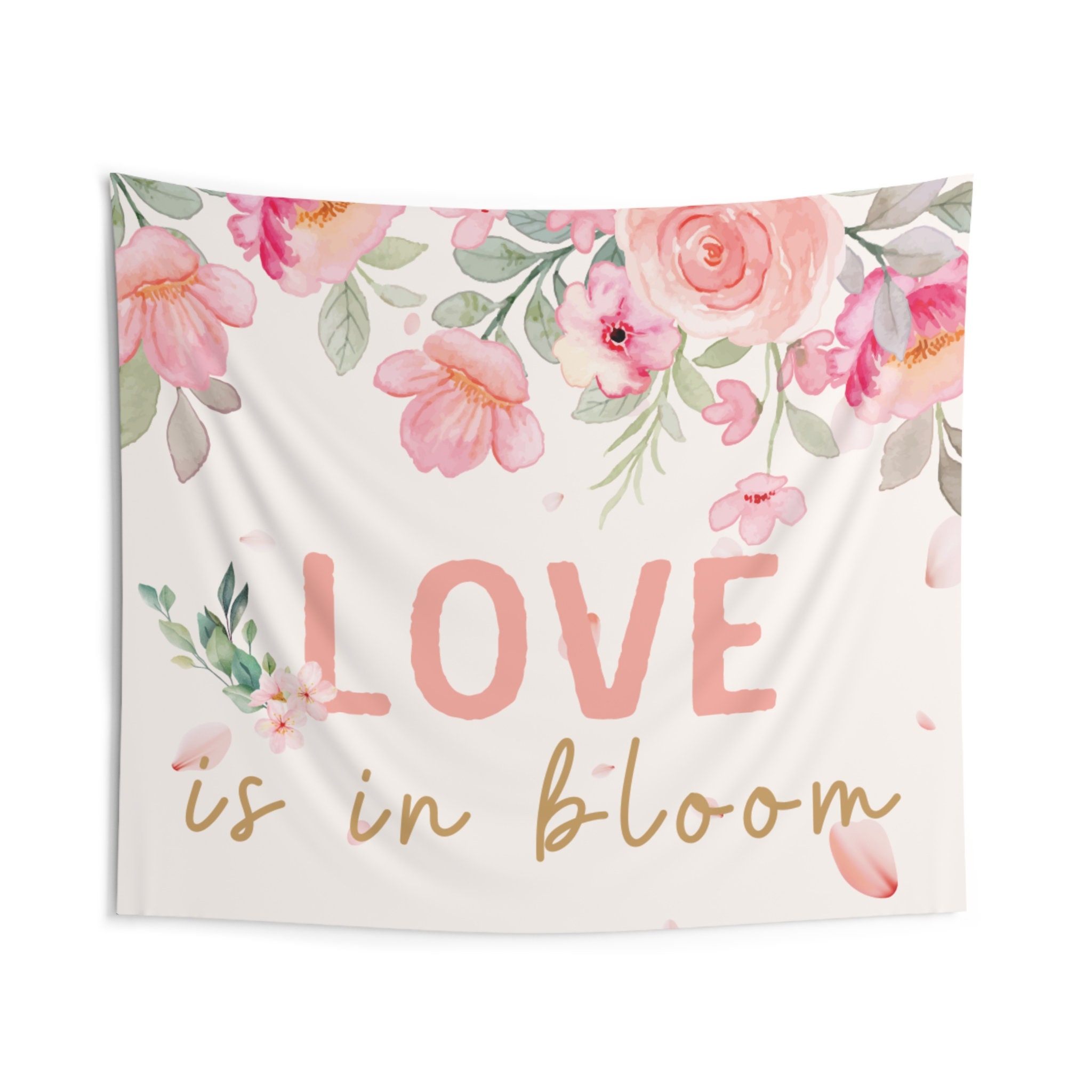 Love Is In Bloom Bridal Shower Sign Backdrop Love In Bloom Banner Floral Bridal Shower Decorations Pink Flower Bridal Shower