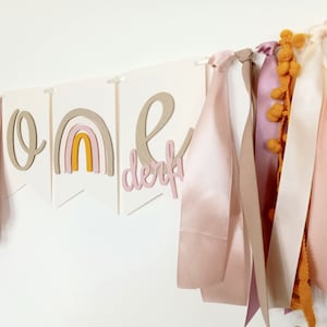 Miss Onederful Rainbow One Banner, Muted Rainbow First, Miss Onederful Banner, Boho Rainbow High Chair Banner, Rainbow 1st