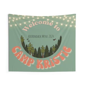 Vrijgezellenfeest banner kamp, kamp Bach achtergrond vlag, aangepaste vrijgezellenbanner camping, decor vrijgezellenfeest kamp, bord campingfeest