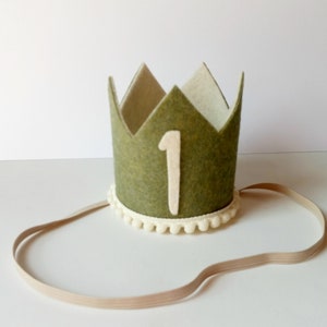 Wild One Crown, Greenery Crown, First Birthday Crown, Olive Green Birthday Hat, One Crown Boy, King Of The Jungle 1st Crown, Cake Smash Hat