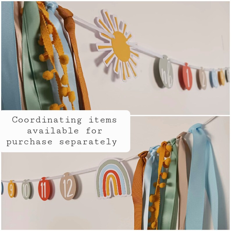 Rainbow Sun Banner, Rainbow Banner Boy, Baby Boy 1st Sign, One Sun ...