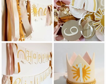 First Birthday Decorations, One Year Party Bundle, Cake Smash Girl, You Are My Sunshine, 1st Birthday Girl, Birthday Decor Package