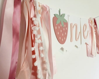 Strawberry High Chair Banner, Berry First Birthday Decor, Strawberry One Banner, Sweet One Garland, Berry Sweet To Be One, Berry 1st Party