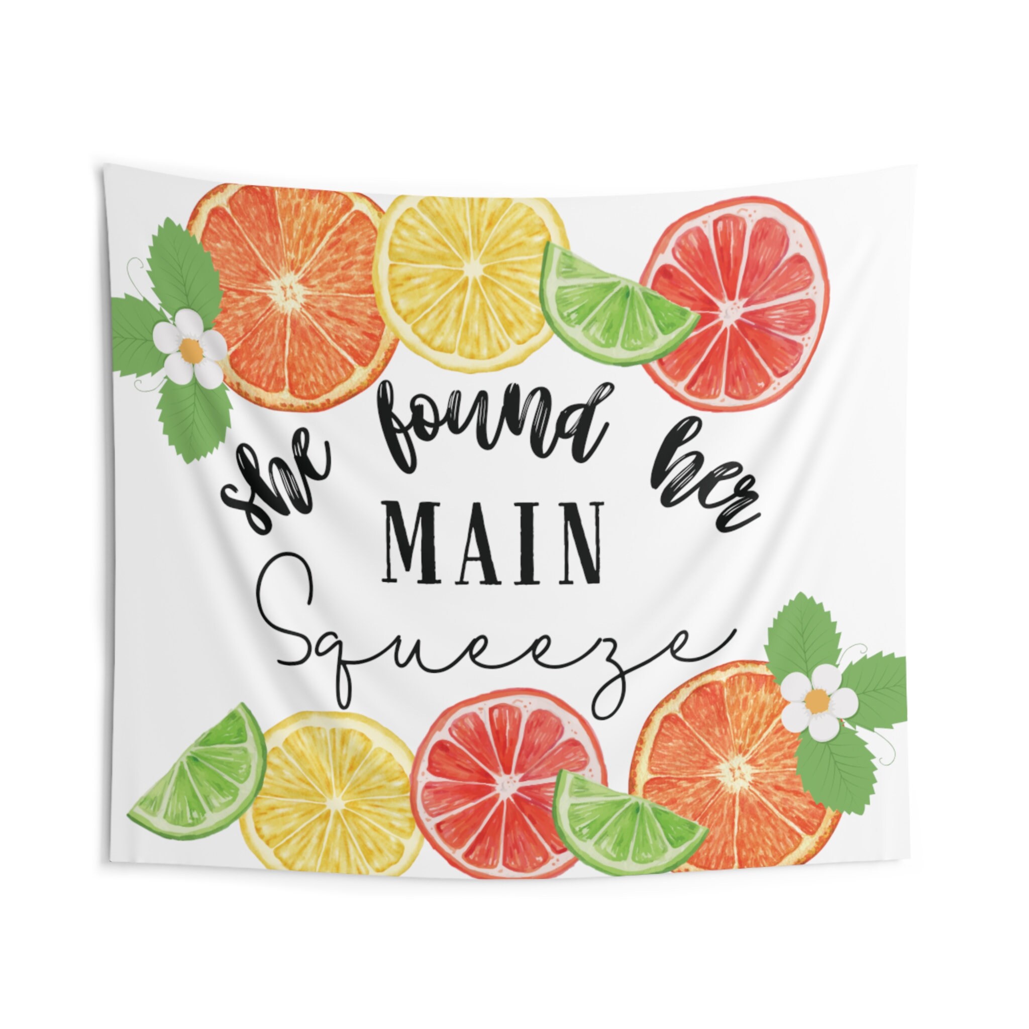 Citrus Bridal Shower Banner Backdrop, She Found Her Main Squeeze Sign ...
