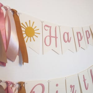 You Are My Sunshine Happy Birthday Banner, Sun Theme Happy Birthday Sign, 1st Birthday Sun Backdrop, Modern Yellow Sun Happy Bday Garland