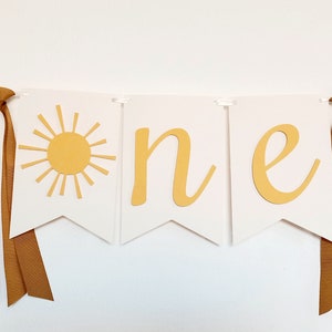 Neutral One Sun High Chair Banner, Muted Earth Tone First Birthday Banner, Gender Neutral Decorations, Rustic Modern Boho Banner, Warm Color