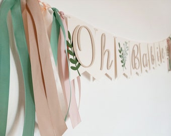 Twins Baby Shower Banner, Baby Announcement Ideas, New Baby Photo Props, Birth Announcement Banner, Baby Girl Twins Garland, Oh babies Sign
