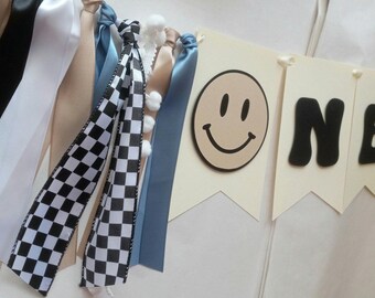 One Happy Dude Sign, Smiley Face Decor, Neutral One Happy Boy Banner, One Cool Dude Photo Props, One Rad Dude Tassel Garland, Cake Smash Boy