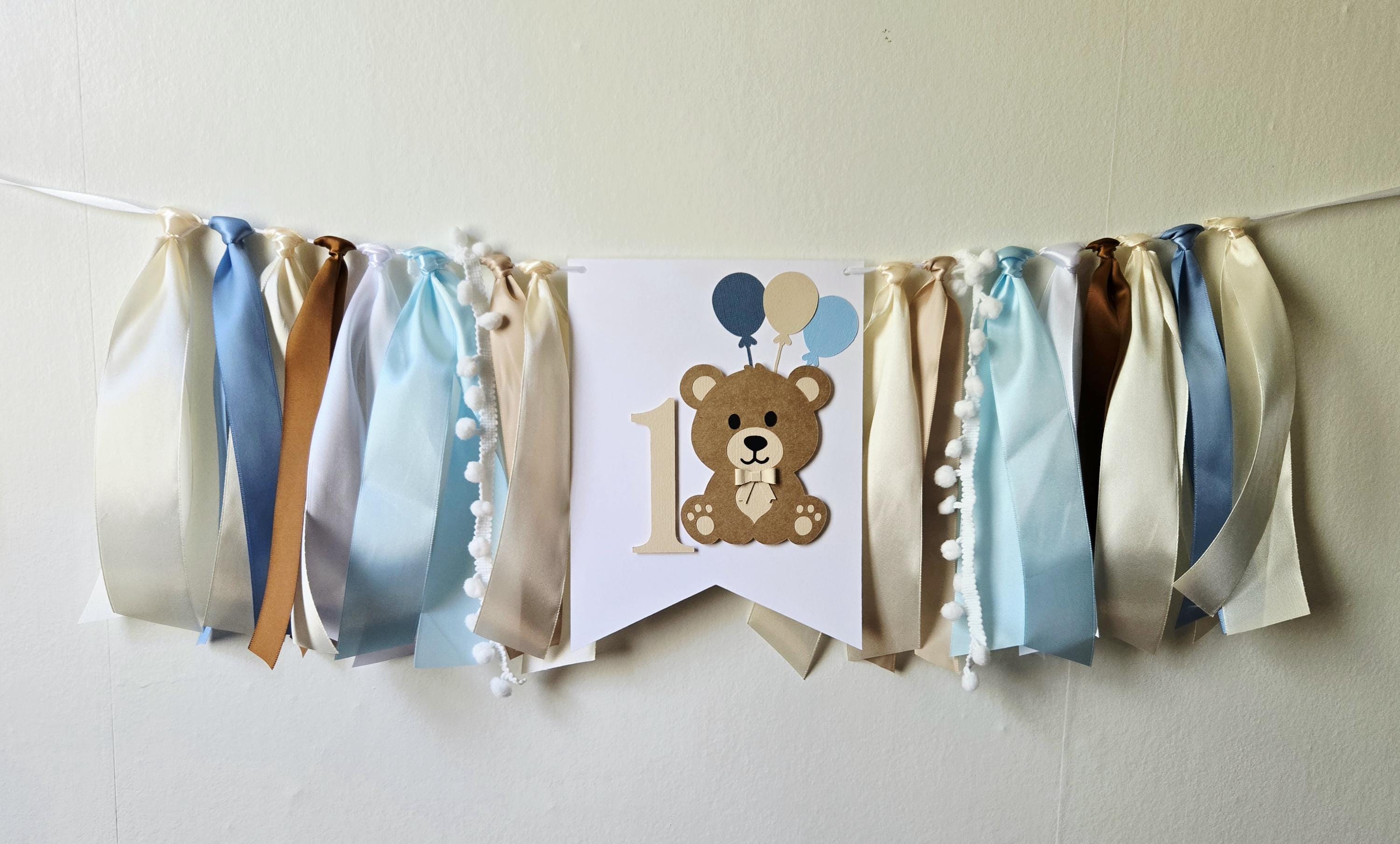 Teddy Bear High Chair Banner, Beary First Birthday Banner, Beary 1st ...