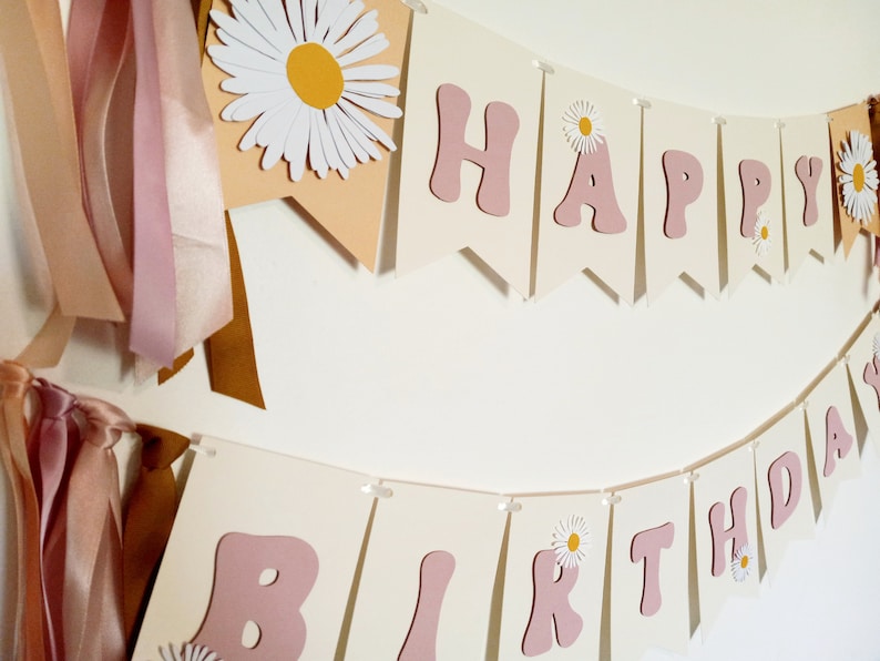 Daisy Banner Daisy Happy Birthday Garland Flower First Etsy