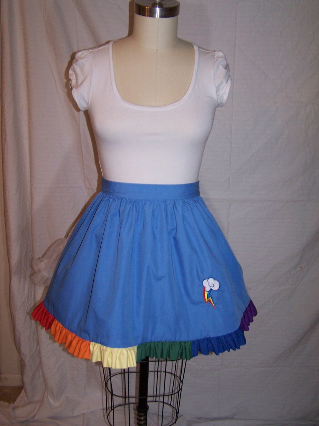 MLP Rainbow Dash Inspired Square Gothic Lolita Adult Costume Apron W ...