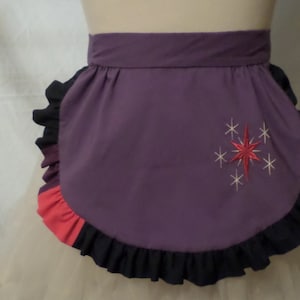 MLP Twilight Sparkle Inspired Round Gothic Lolita Apron w/ Ruffle Trim