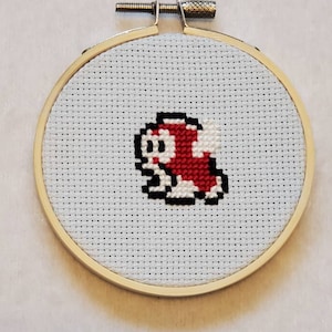 Red Blooper Fish Cross Stitch Art
