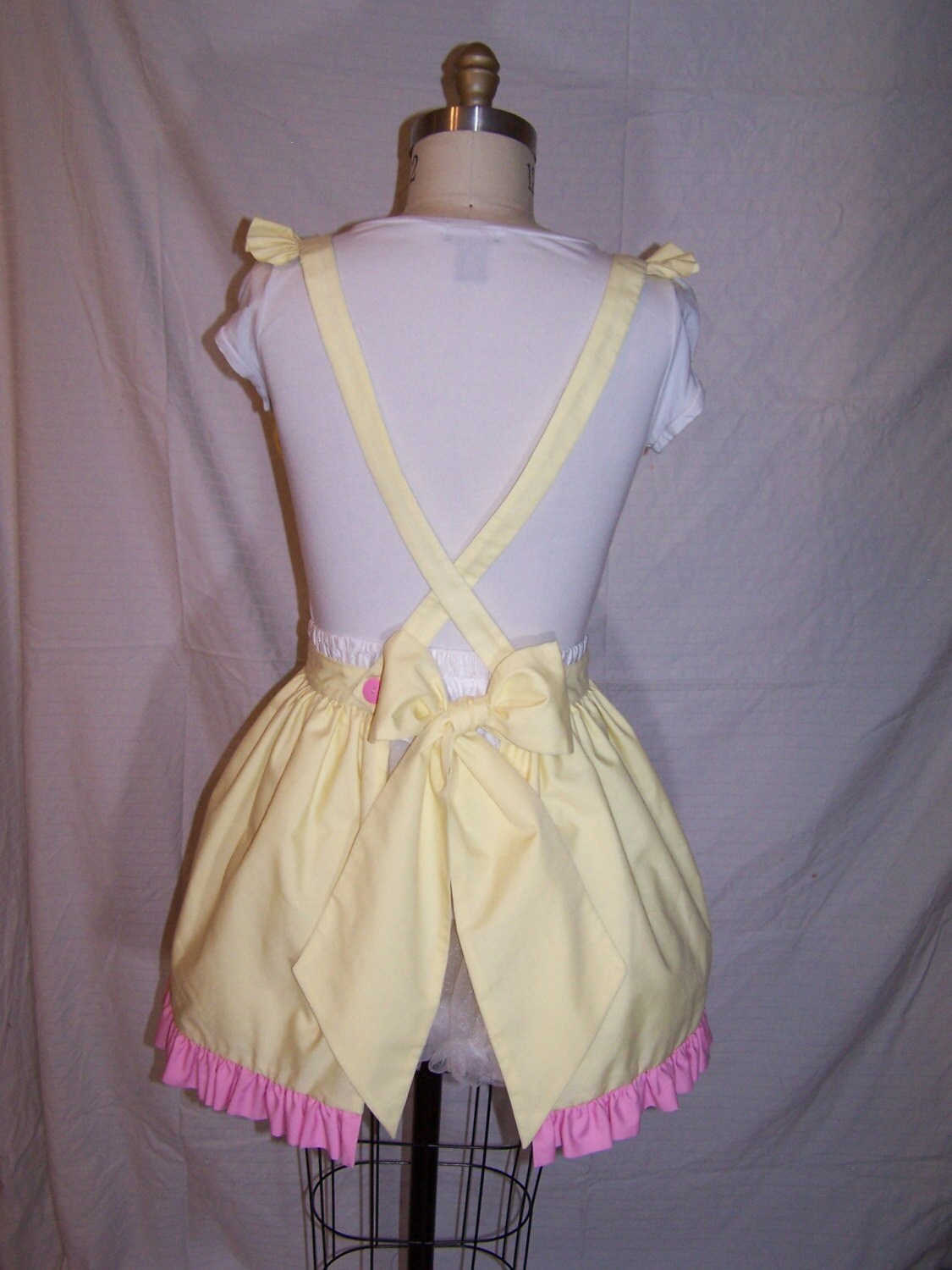 MLP Fluttershy Inspired Gothic Lolita Adult Costume Pinafore Apron W ...