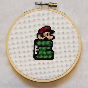 Mario in Boot Suit Cross Stitch Art