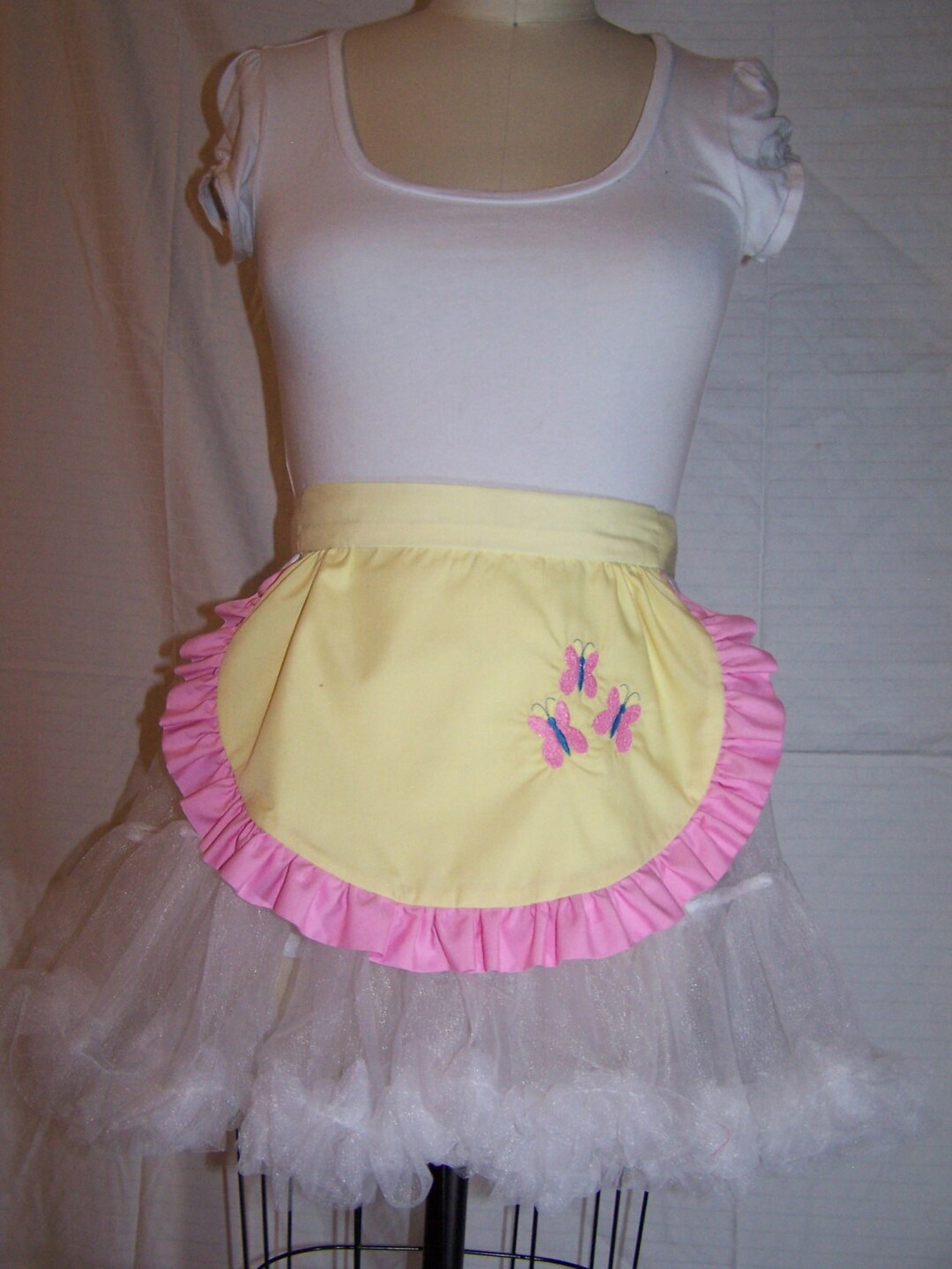 MLP Fluttershy Inspired Round Gothic Lolita Adult Costume Apron W ...