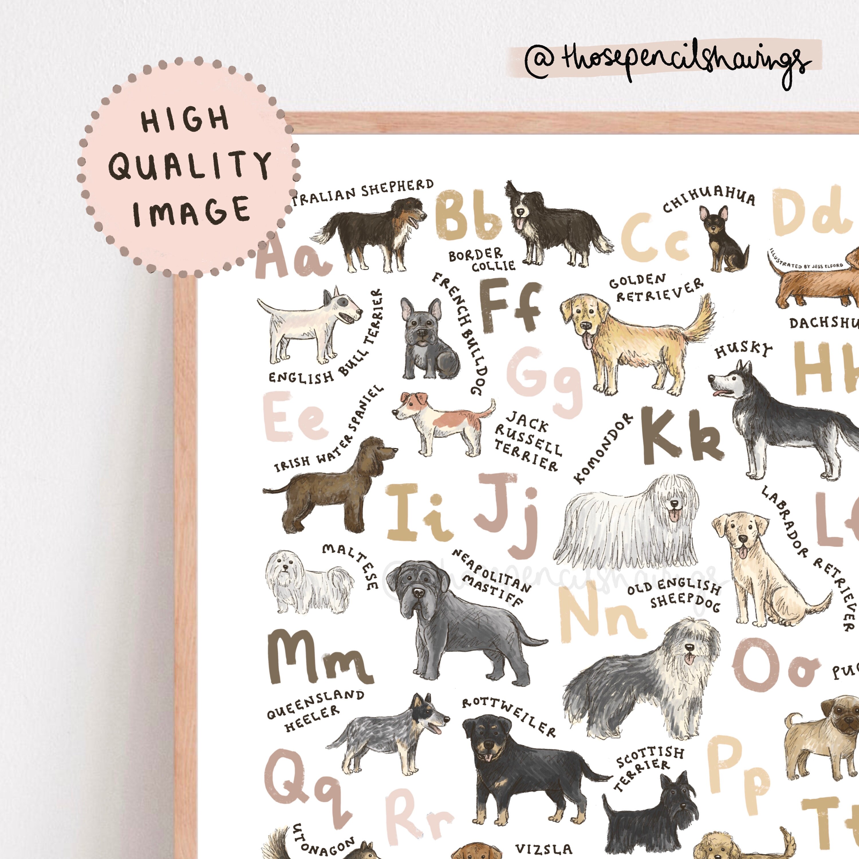 Print Az Dog Breeds Alphabet Print: A-Z Puppy Art (digital Download) - Etsy ...
