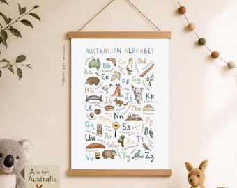 Australian Alphabet Print: A-Z Aussie Icons Nursery Decor
