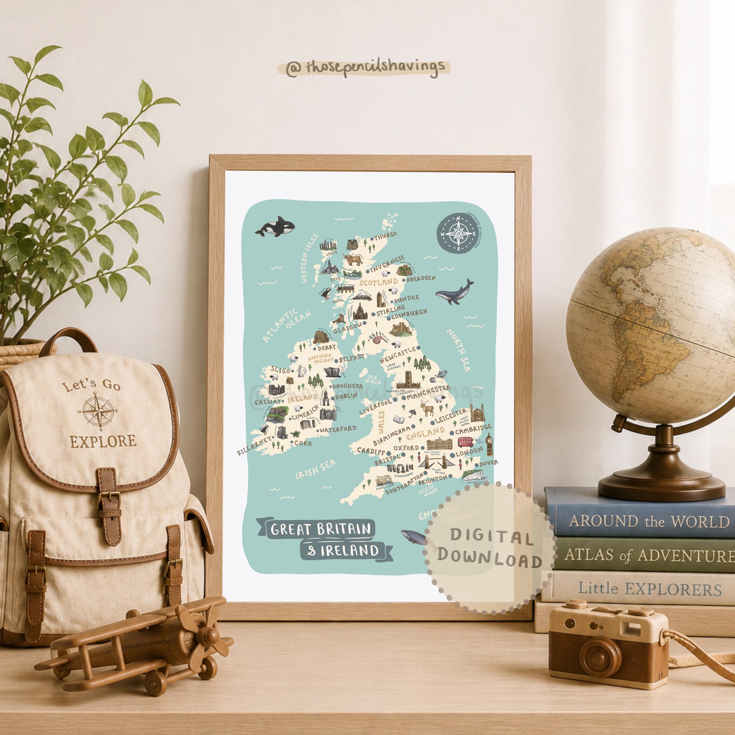 Uk Counties Map - Etsy Canada