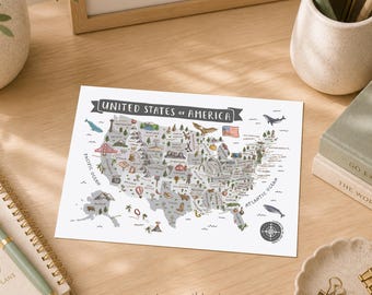 GREETINGS FROM 50 American States Vintage Reprints Postcard Set
