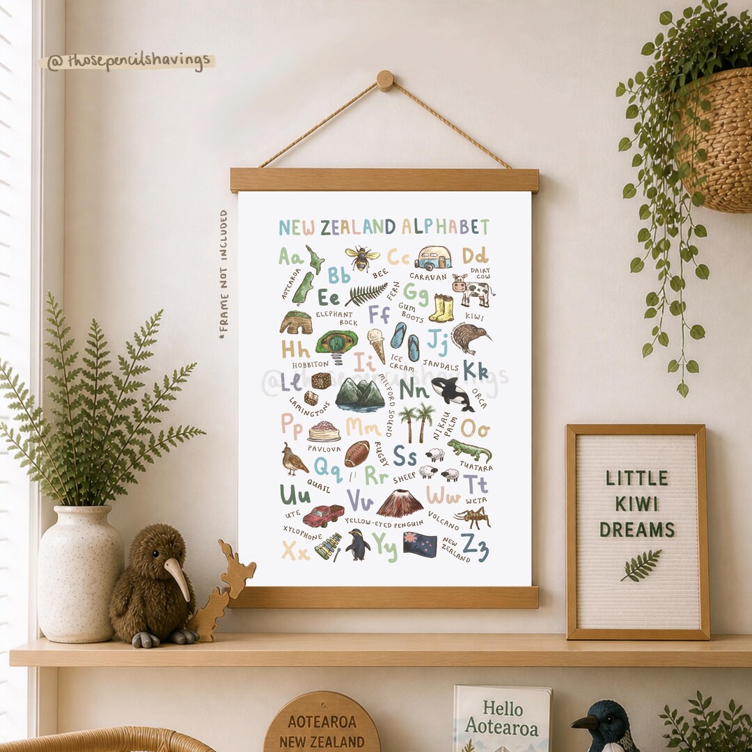 Print Az New Zealand Alphabet Print: A-Z Kiwiana Nursery Decor - Etsy