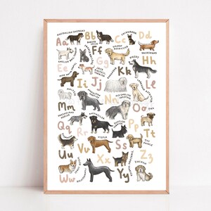 Dog Breeds Alphabet Print ABC Dog Alphabet Poster A-Z Types of Dogs Dog ...