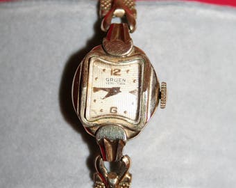 Vintage Gruen Elegant Women's Watch 14K Gold Watch and | Etsy