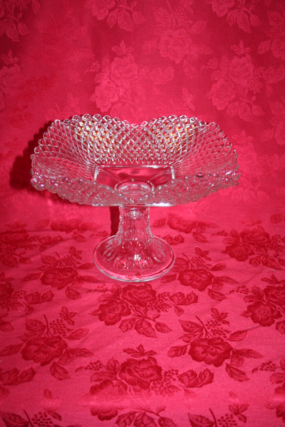 Pedestal Large Candy Dish Clear Glass Etsy