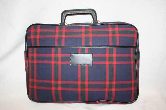 plaid luggage