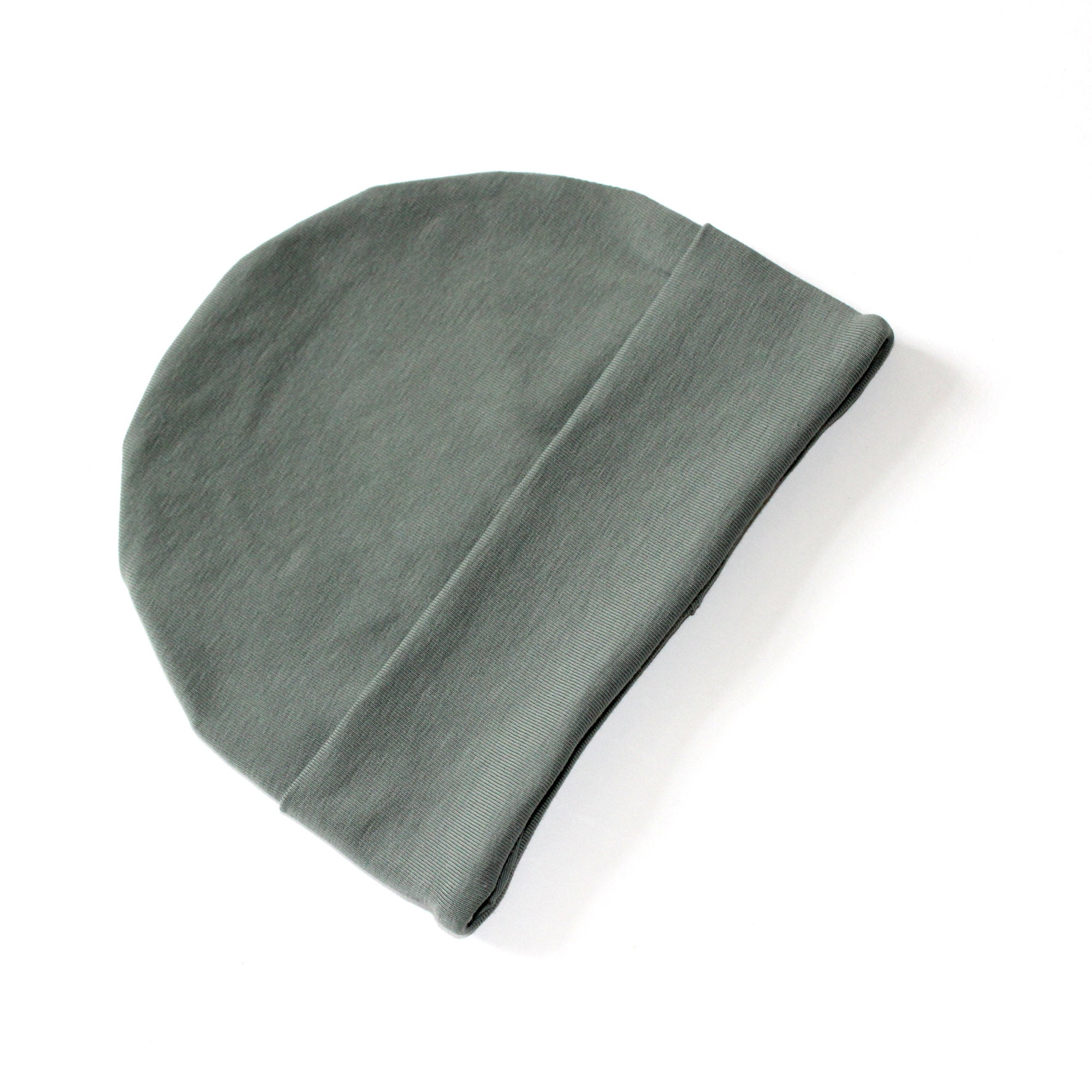 Pale Khaki Plain Jersey Beanie Hat 